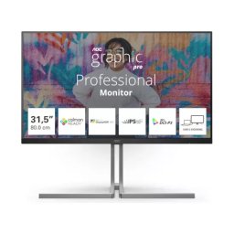 Monitor LED AOC U32U3CV, 31.5" UHD, IPS, 4 ms, 60 Hz, Black/Silver