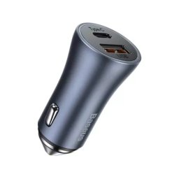 Incarcator auto BASEUS Golden Contractor Pro CCJD-0G, 40W, 5A, USB, USB Type-C, Quick Charge, gri