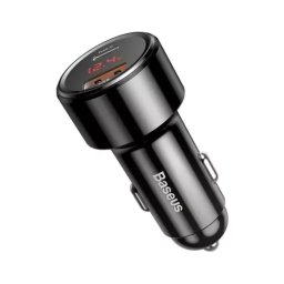 Incarcator auto BASEUS Magic Series CCMLC20C-01, USB + USB Type-C, QuickCharge 3.0, 45W, negru