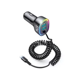 Incarcator auto JOYROOM JR-CL20, 57 W, 2 x USB, 2 x Lightning, Negru