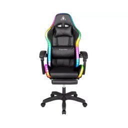 Scaun gaming KRUGER & MATZ KM0790-BLED cu iluminare LED și piele ecologică