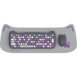 Kit tastatură + mouse wireless CANYON Kitty Edition, violet CNS-HSETW6VT