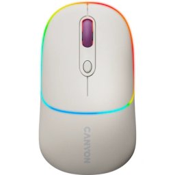 Mouse wireless și Bluetooth Canyon MW-22 Rice – silențios, RGB, reîncărcabil