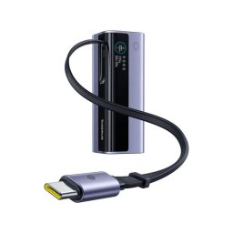 PowerBank BASEUS EnerGeek GR11, 20.000 mAh, 145W, 2x USB-C, 1x USB-A, Smart Display, Cablu retractabil, Black/Gray