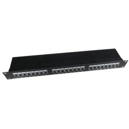 Patch panel Gembird Cat.5E 24 port shielded 19 1U black NPP-C524-002