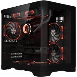 Carcasa 1stPlayer UV5 Black – Design Cube Tower ARGB pentru sisteme M-ATX și ITX
