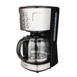 Cafetiera digitala Heinner HCM-D915BKS, 900W, 1.5L, Display LCD, Timer, Setare tarie cafea, Oprire automata 40 min, Afisare ceas, Negru/Inox