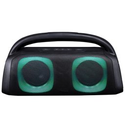 Boxa portabila activa Akai ABTS-100, 60 W, Bluetooth, USB, slot card microSD, Aux in, radio FM, functie Karaoke, lumini dinamice, negru, microfon