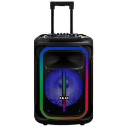 Boxa portabila activa Akai ABTS-15 Pro Volcano, 150 W, Bluetooth, USB, slot card microSD, Aux in, radio FM, negru