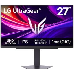 Monitor Gaming LED LG UltraGear 27G810A-B.AEU, 27 inch UHD / FHD, Dual mode 180 Hz / 360 Hz, 1 ms, Black