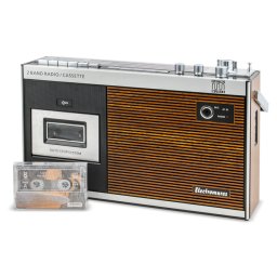 Radio casetofon Electromureș EM1014 Retro cu Bluetooth, USB și Radio FM/AM, Negru