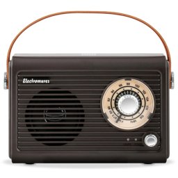 Radio portabil Electromures EM 1005, 5 W, FM, alimentare acumulator, Bluetooth, USB, Aux in, design retro, maro