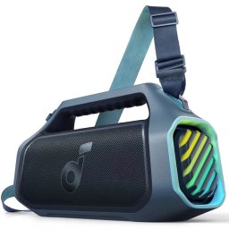 Boxa portabila Anker Soundcore Boom 2 Plus, 140W, Bluetooth 5.3, BassUp 2.0, IPX7, Lumini RGB, Functie PowerBank, Blue