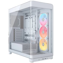 Carcasa CORSAIR 4500X RGB, Mid-Tower, E-ATX/ATX/Micro-ATX, Tempered Glass, 3x LX120 RGB Fans, White