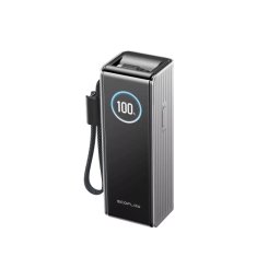 PowerBank ECOFLOW RAPID, 25000 mAh, 170W, 1 x USB-C, 1 x USB-A, 1 × cablu USB-C retractabil de 67 cm, 1 × cablu USB-C cu snur de 26 cm, Black