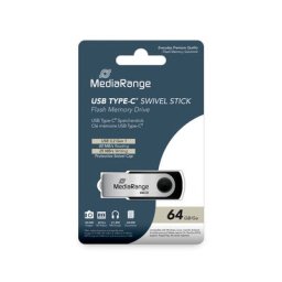 Memorie USB MEDIARANGE 64GB, USB 3.2 Gen 1, Type-C Black/Silver