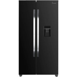 Combina frigorifica Side by Side FRAM FSBS-HM440NFBKWDE++, 439 L, Clasa E, Control electronic, Dozator apa, 177 cm, Negru