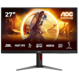 Monitor LED AOC Gaming AGON 27G4HA, 27 inch, FHD, IPS,, 0.5 ms, 200 Hz, G-Sync Compatible, Black