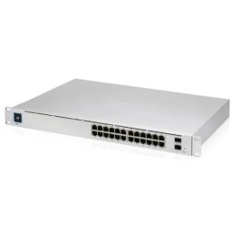 Switch PoE UBIQUITI UniFi Switch PRO cu 24 porturi Gigabit, 2xSFP+, managed, rackabil - USW-PRO-24-POE, Silver