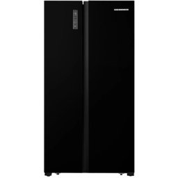 Combina frigorifica side by side HEINNER HSBS-HS519NFBKE++, 519 L, Clasa E, Full No Frost, Inverter, Touch Control, Display LED, 178 cm, Negru
