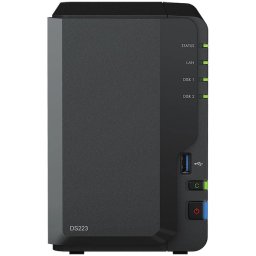 Network Attached Storage SYNOLOGY DS223 cu procesor Realtek RTD1619B 1.7GHz, 2-Bay, 2GB DDR4, Black
