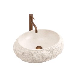REA-U7347 - Lavoar pentru blat MIKA 38x50 cm bej/imitație de piatră