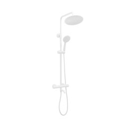 REA-P6608 - Set de duș cu baterie termostatică LUNGO, alb mat