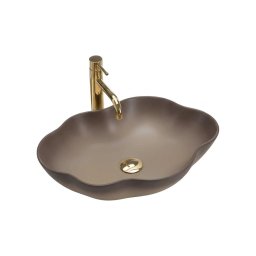REA-U0629 - Lavoar PEARL pentru blat 38x50,5 cm ceramică/maro