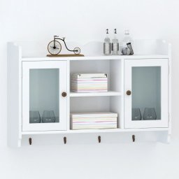 Dulap de perete din MDF alb, raft prezentare pentru carti/DVD GartenMobel Dekor