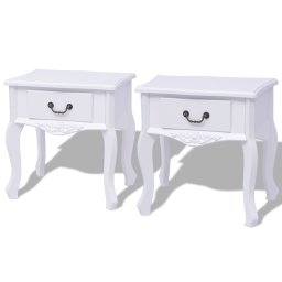 Noptiere din lemn MDF alb 2 buc. GartenMobel Dekor