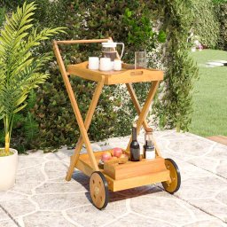 Carucior pentru ceai, 54x87x90 cm, lemn masiv de acacia GartenMobel Dekor