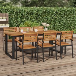 Masa gradina picioare forma de U 200x90x75 cm lemn masiv acacia GartenMobel Dekor
