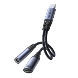 Adaptor Audio USB-C - 3.5mm / USB-C Joyroom SY-C02, Negru