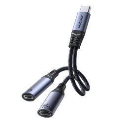 Adaptor Audio USB-C - 2 x USB-C Joyroom SY-C03, Negru