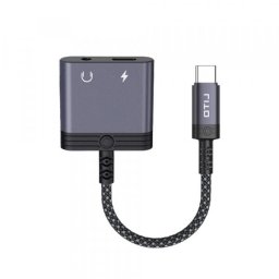 Adaptor Audio USB-C - USB-C / 3.5mm Lito LA04T, Negru