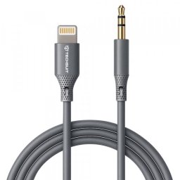 Cablu Audio Lightning - 3.5mm Techsuit AC5 SoundFlex, 1m, Gri