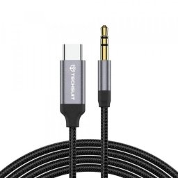 Cablu Audio USB-C - 3.5mm Techsuit AC11 FuseXound, 0.5m, Gri