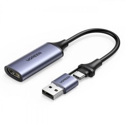 Adaptor Audio si Video USB-A / USB-C - HDMI UGREEN CM489, Gri