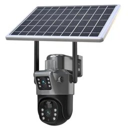 Camera de supraveghere video dubla 4G rezolutie 8MP 4K cu Panou Solar inclus GRI 12 LED