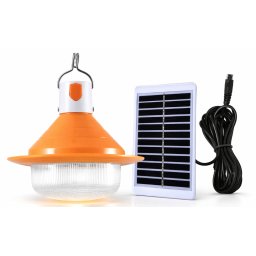 Lampa solara pentru camping UFO cu bec si panou solar iluminare LED cu senzor de lumina