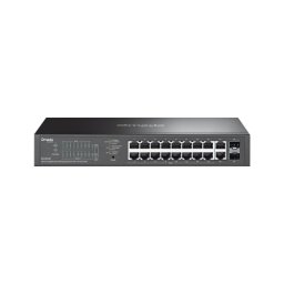 Switch TP-LINK ES220GP, 16-Port Gigabit PoE+ Switch with 2 SFP Slots, 150W, Black