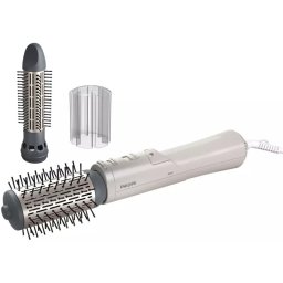 Perie rotativa cu aer cald PHILIPS Seria 7000 BHA710/00, 1000 W, 2 trepte de viteza, 3 trepte de temperatura, Turmalina, Alb/Argintiu