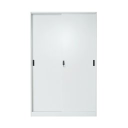 Dulap metalic fiset 1900x1200x450mm cu 2 usi culisante securizate, 4 polite, max 50kg/polita, gri Breckner Germany
