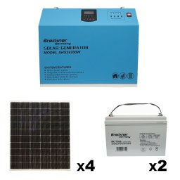 Kit sistem solar fotovoltaic mobil, cu invertor Hybrid PMW 1,6KW , panouri de 300W, si acumulatori 85Ah Breckner Germany