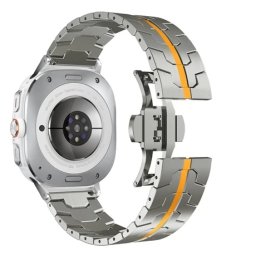 MYBANDZ Space metal curea de ceas Samsung Galaxy Watch Ultra argintiu-portocaliu