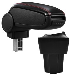 Cotieră pentru Opel Astra G (02.1998-12.2009) negru piele ecologica cu cusatura rosie