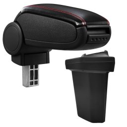 Cotieră pentru Hyundai i20 2 (11.2014-) negru piele ecologica cu cusatura rosie