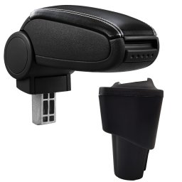 Cotieră pentru VW Touran 1 (02.2003-05.2015) negru piele ecologica cu cusatura alba