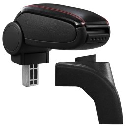 Cotieră pentru VW Golf 6 (10.2003-11.2013) negru piele ecologica cu cusatura rosie