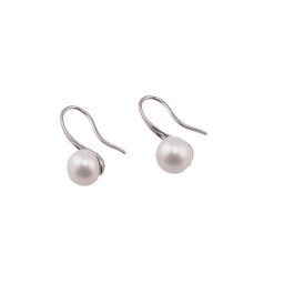 Cercei cu agatatoare Perle de cultura albe A+, 8mm
